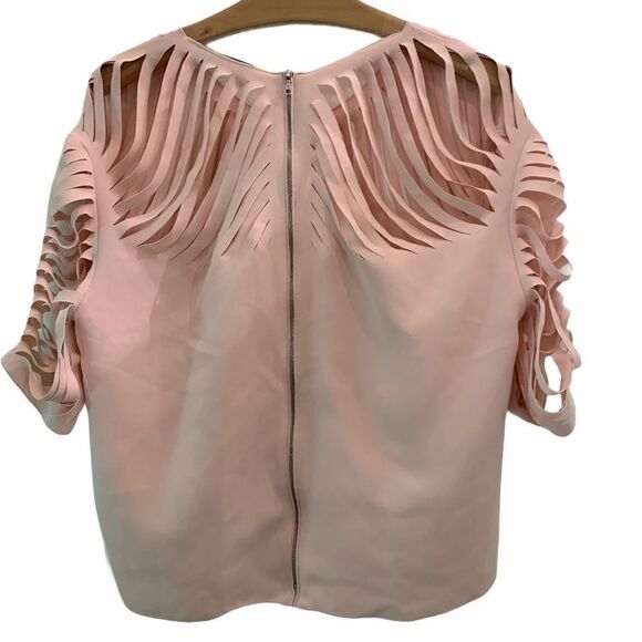 Sandro Elane Short Sleeve Laser Cut Top - Picture 2 of 5